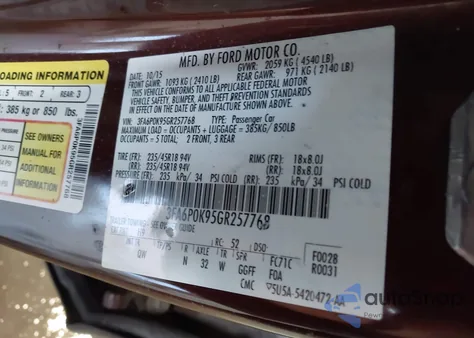 2016 Ford Fusion Titanium из США, поврежденный, VIN 3FA6P0K95GR257768